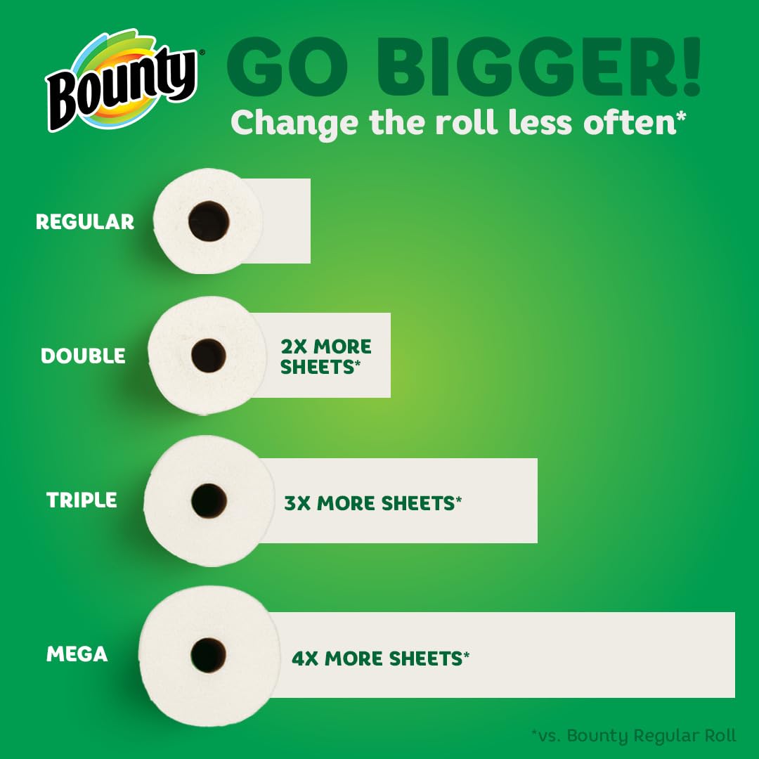 Bounty Select-A-Size Paper Towels, Prints, 2 Triple Rolls = 6 Regular Rolls (Packaging May Vary)